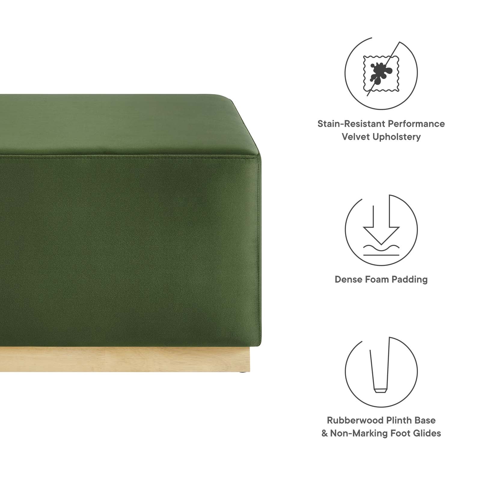Tilden Large 28" Square Performance Velvet Upholstered Ottoman By Modway - EEI-6643 - Image 22