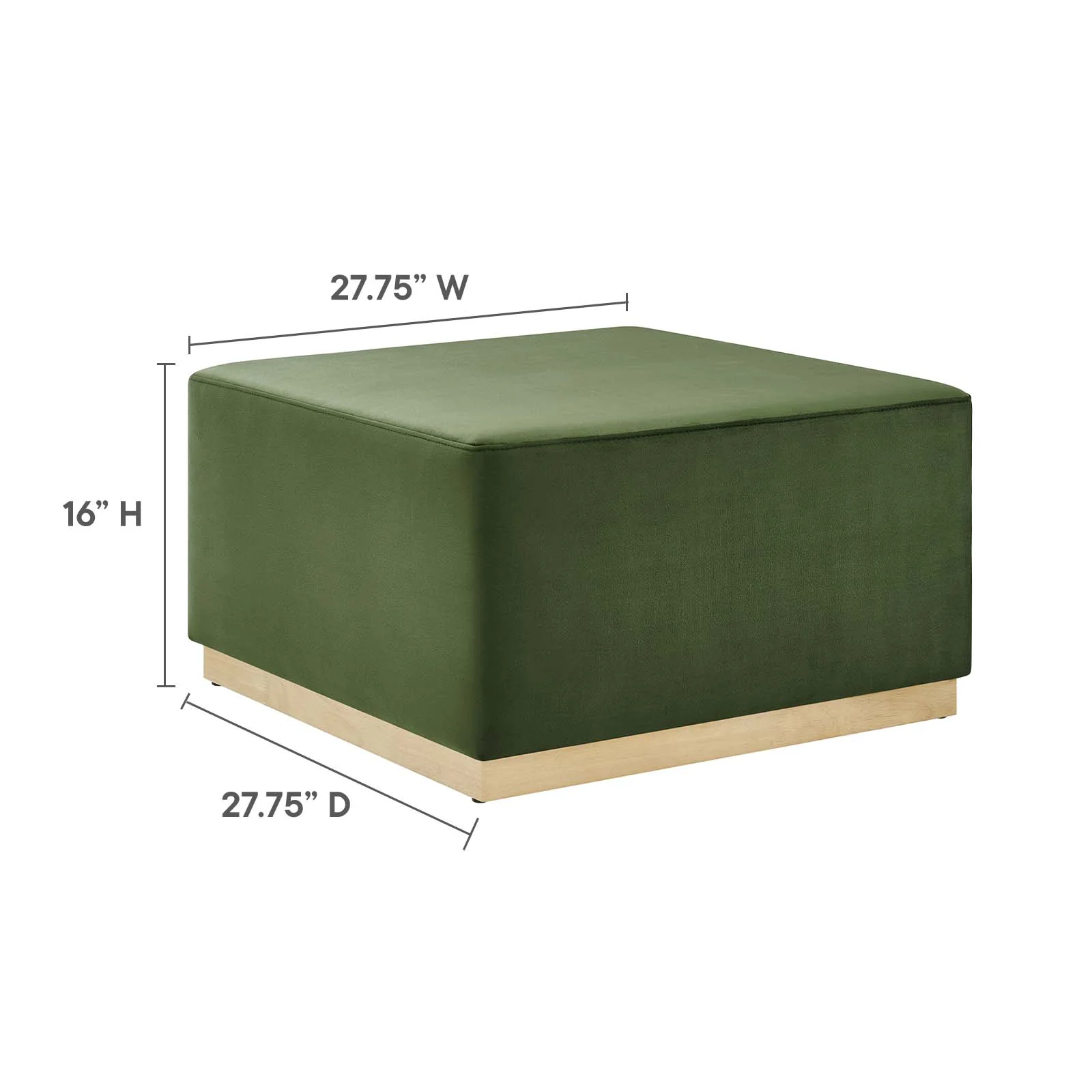 Tilden Large 28" Square Performance Velvet Upholstered Ottoman By Modway - EEI-6643 - Image 23