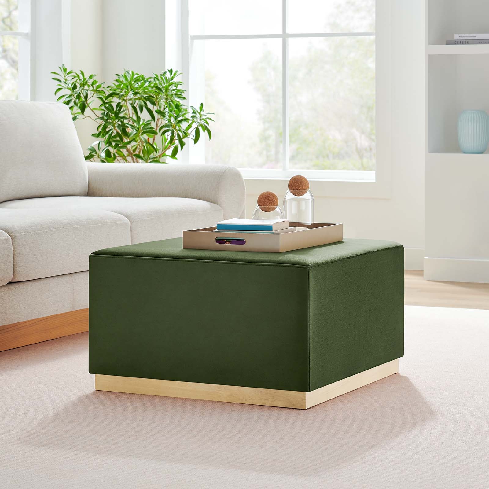 Tilden Large 28" Square Performance Velvet Upholstered Ottoman By Modway - EEI-6643 - Image 24