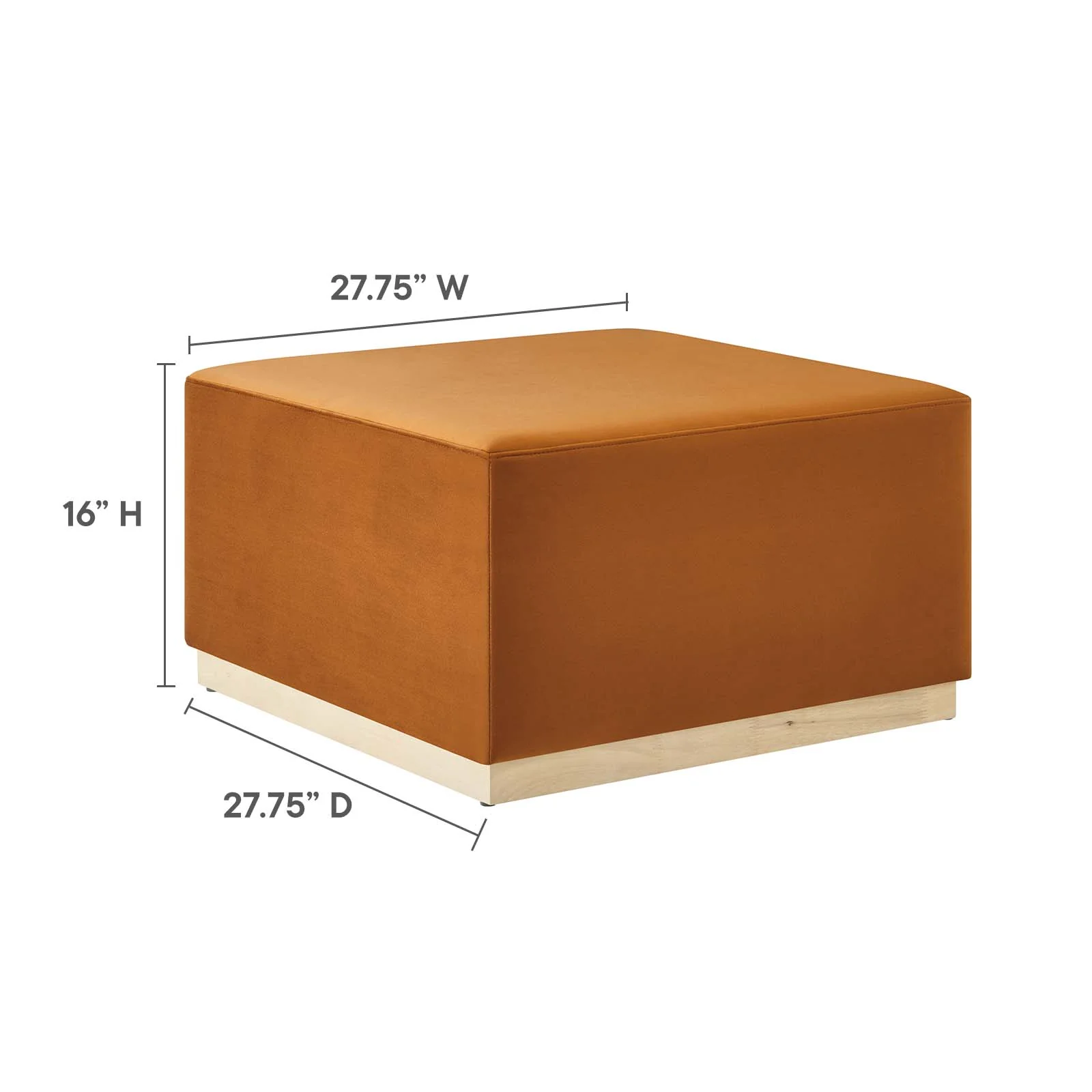 Tilden Large 28" Square Performance Velvet Upholstered Ottoman By Modway - EEI-6643 - Image 31