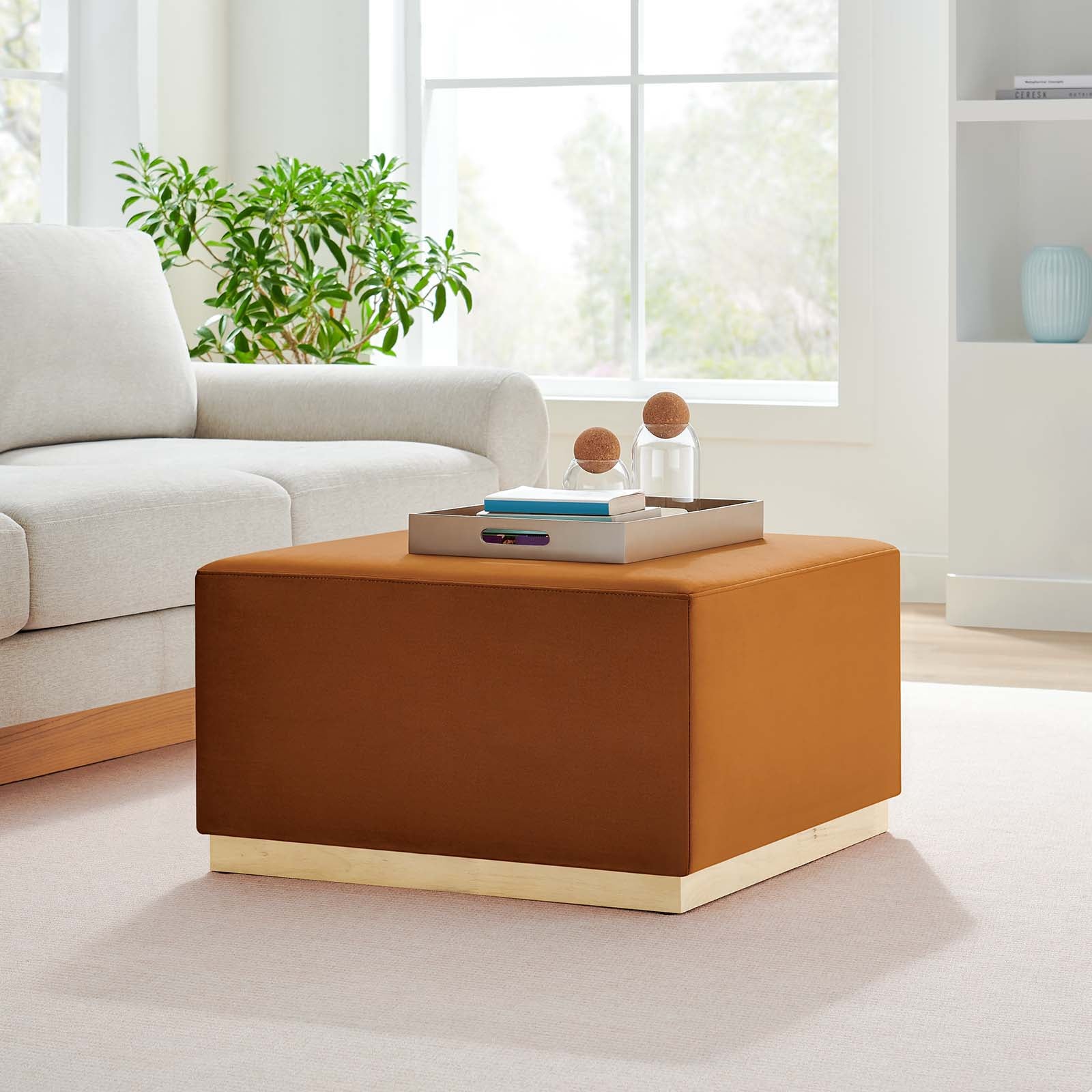Tilden Large 28" Square Performance Velvet Upholstered Ottoman By Modway - EEI-6643 - Image 32