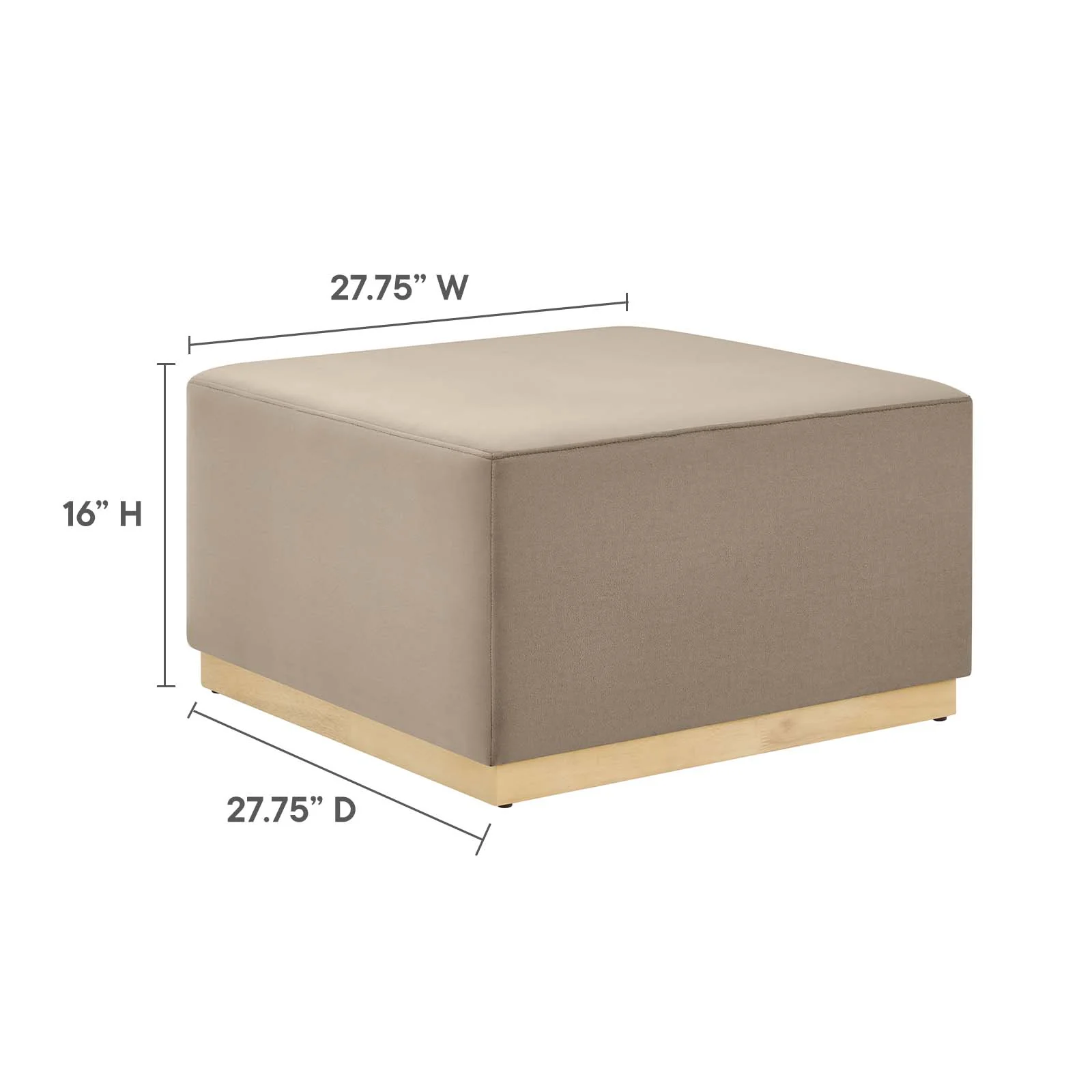 Tilden Large 28" Square Performance Velvet Upholstered Ottoman By Modway - EEI-6643 - Image 39