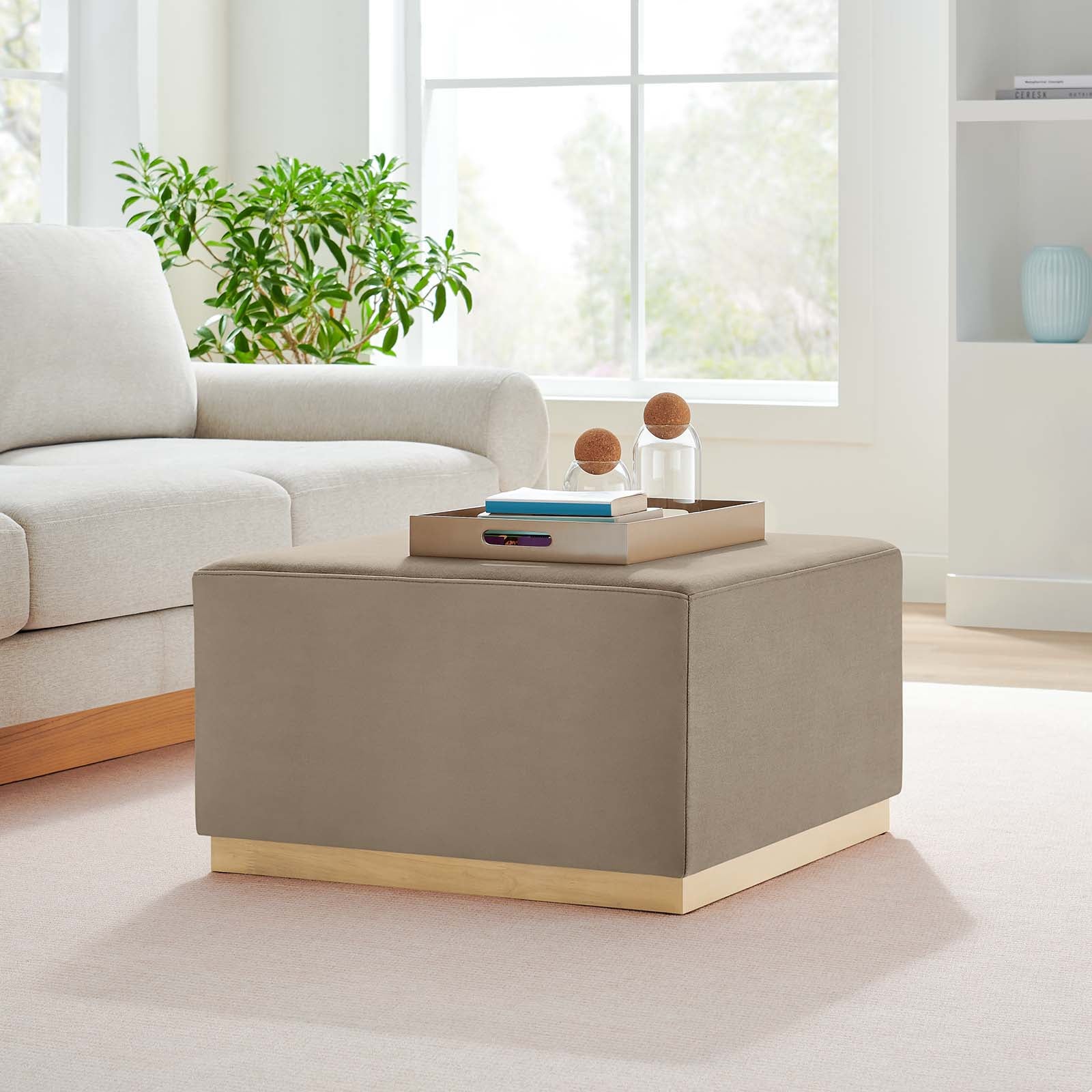 Tilden Large 28" Square Performance Velvet Upholstered Ottoman By Modway - EEI-6643 - Image 40