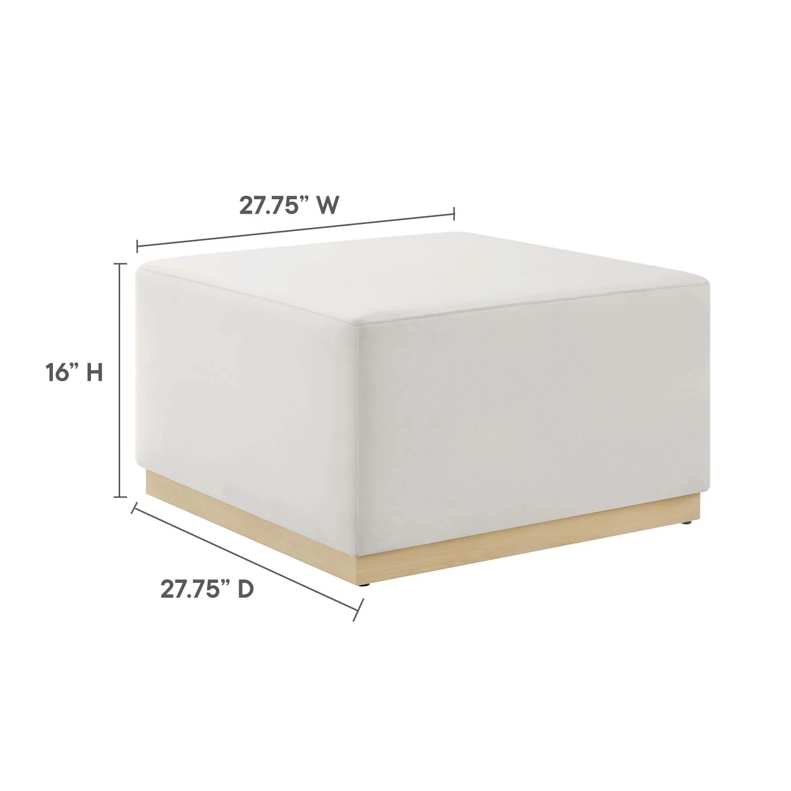 Tilden Large 28" Square Performance Velvet Upholstered Ottoman By Modway - EEI-6643 - Image 8