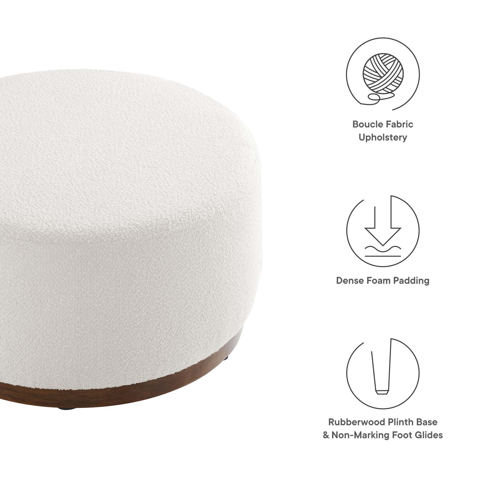 Tilden Large 29" Round Boucle Upholstered Ottoman By Modway - EEI-6681 - Image 5