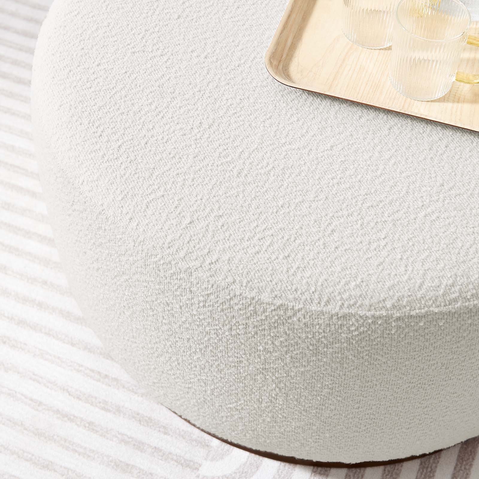 Tilden Large 29" Round Boucle Upholstered Ottoman By Modway - EEI-6681 - Image 7
