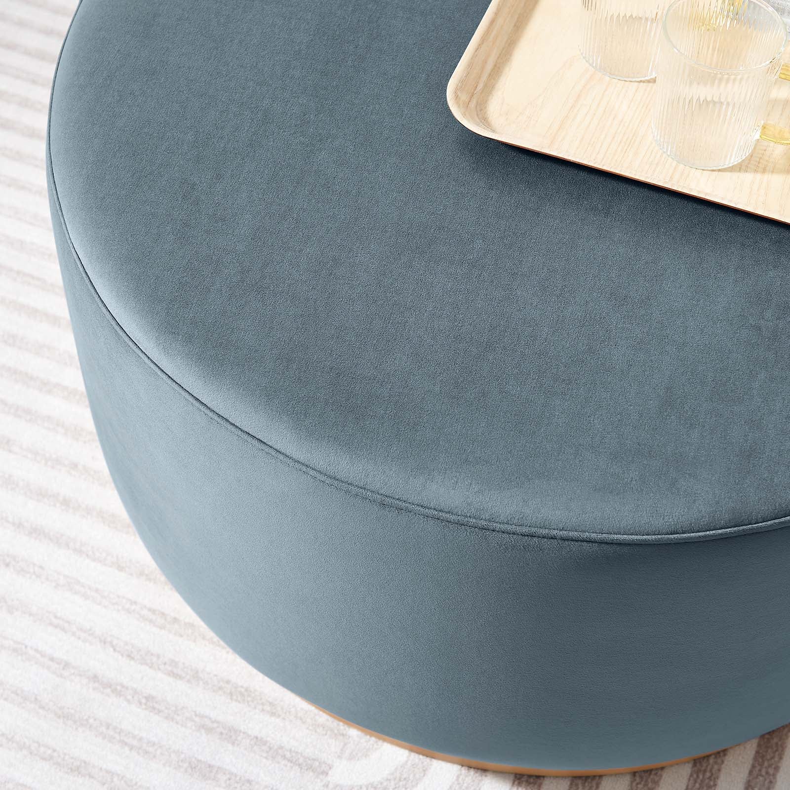 Tilden Large 29" Round Performance Velvet Upholstered Ottoman By Modway - EEI-6648 - Image 13