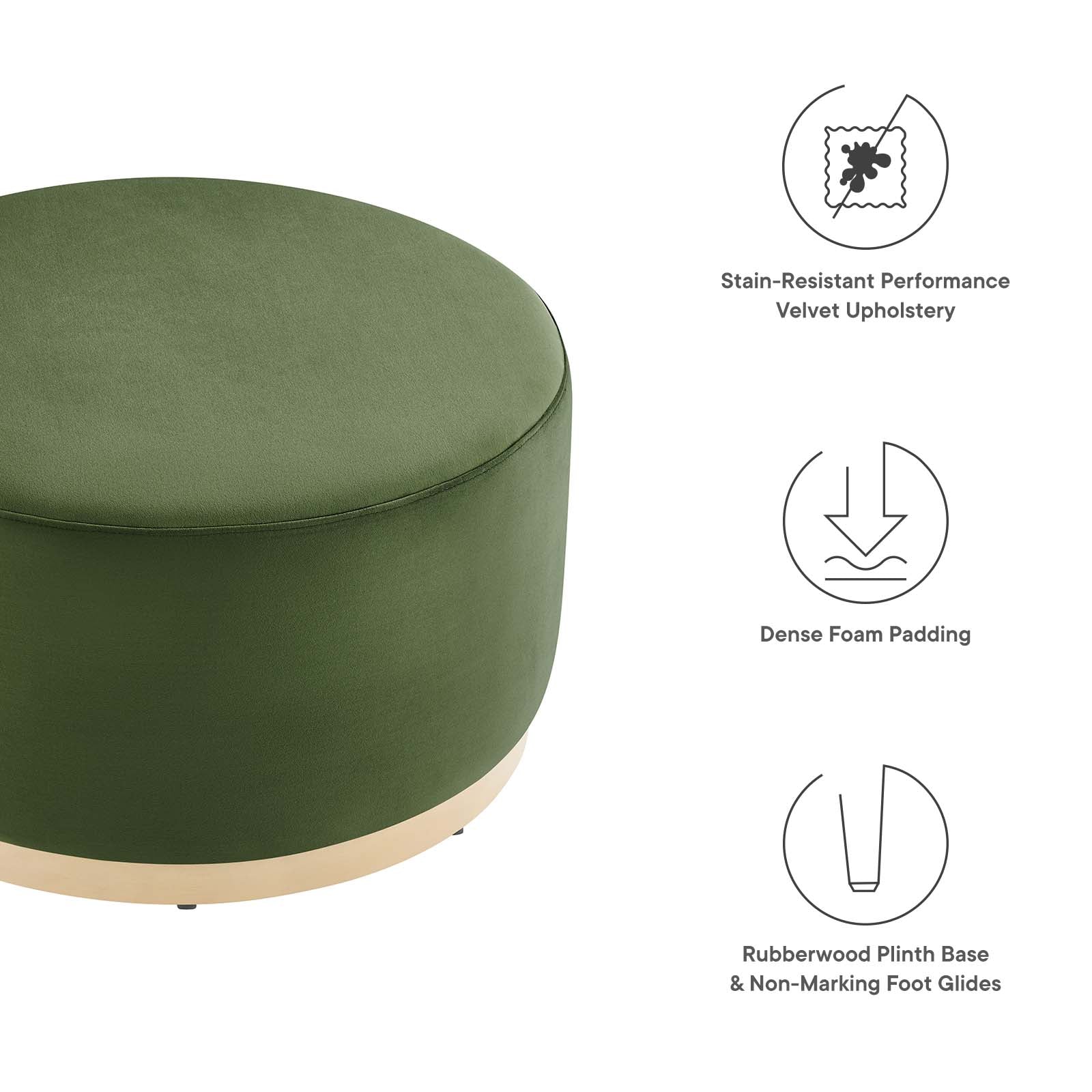 Tilden Large 29" Round Performance Velvet Upholstered Ottoman By Modway - EEI-6648 - Image 18