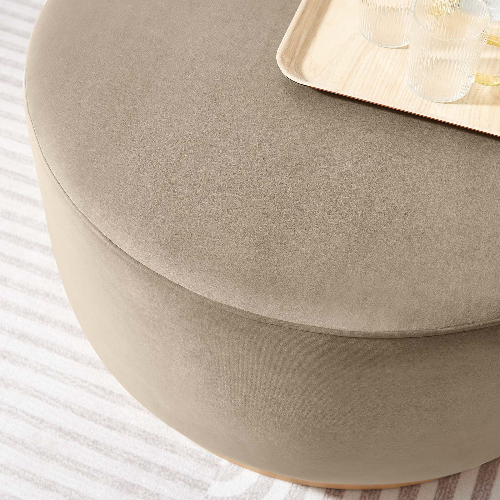 Tilden Large 29" Round Performance Velvet Upholstered Ottoman By Modway - EEI-6648 - Image 34
