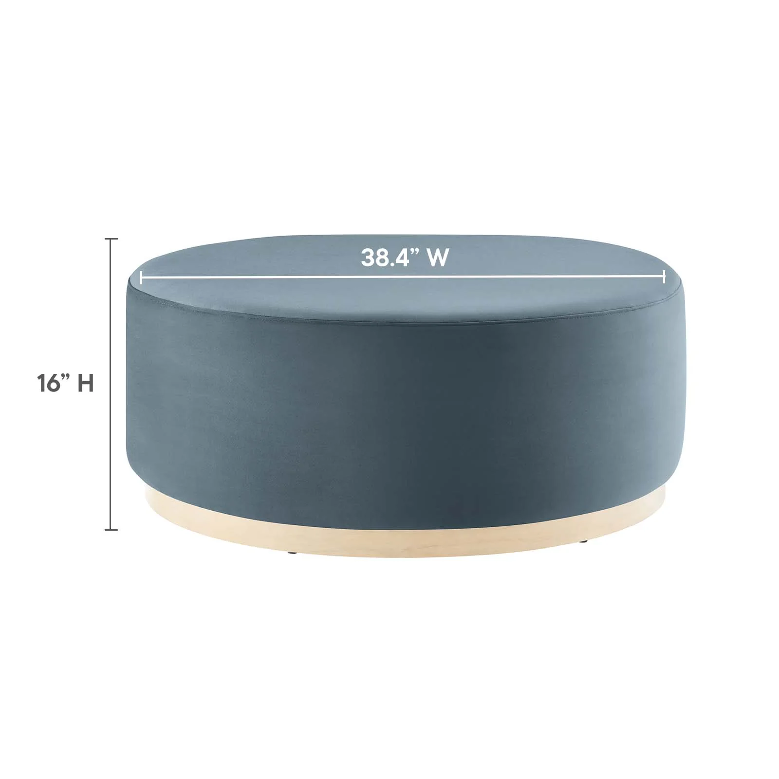 Tilden Large 38" Round Performance Velvet Upholstered Ottoman By Modway - EEI-6650 - Image 12