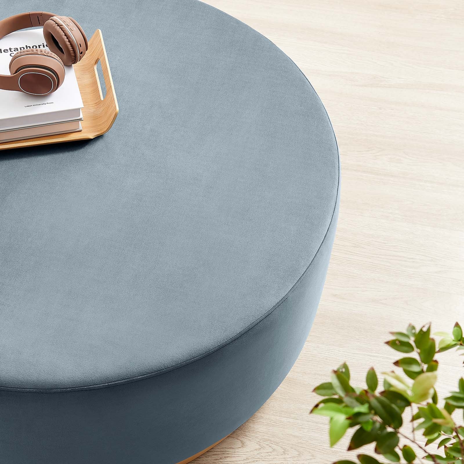 Tilden Large 38" Round Performance Velvet Upholstered Ottoman By Modway - EEI-6650 - Image 13