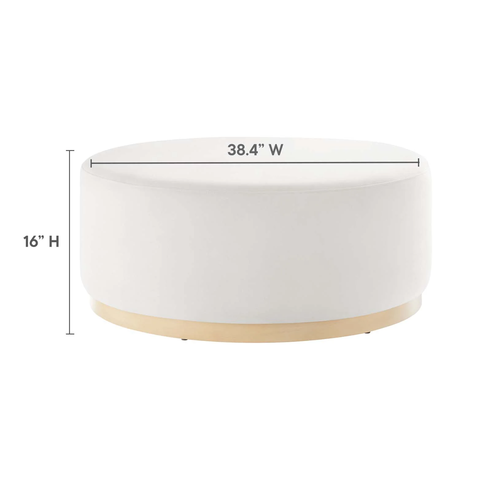 Tilden Large 38" Round Performance Velvet Upholstered Ottoman By Modway - EEI-6650 - Image 6