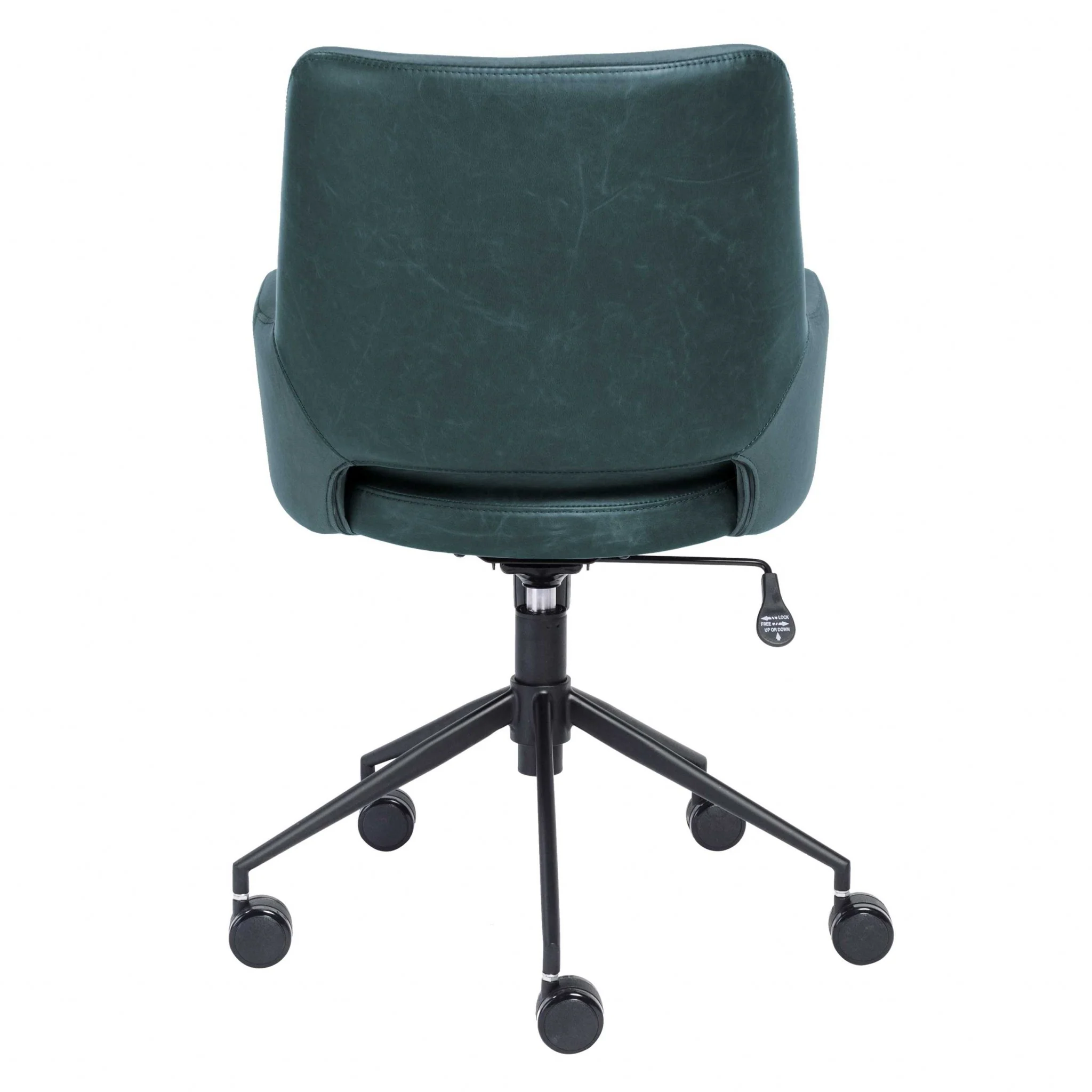 Tilt Office Chair in Blue Fabric and Leatherette with Black Base By Homeroots - Image 4