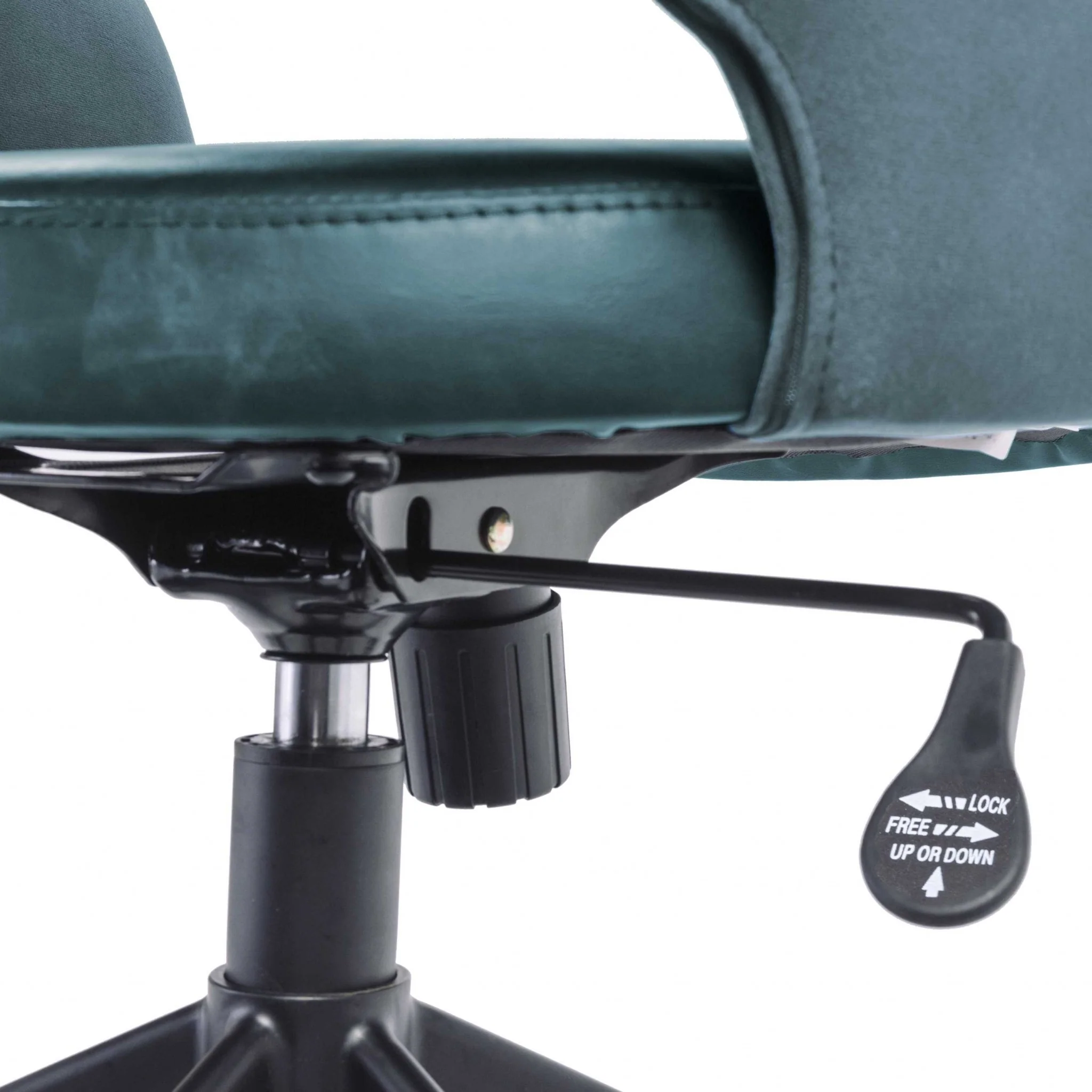 Tilt Office Chair in Blue Fabric and Leatherette with Black Base By Homeroots - Image 5