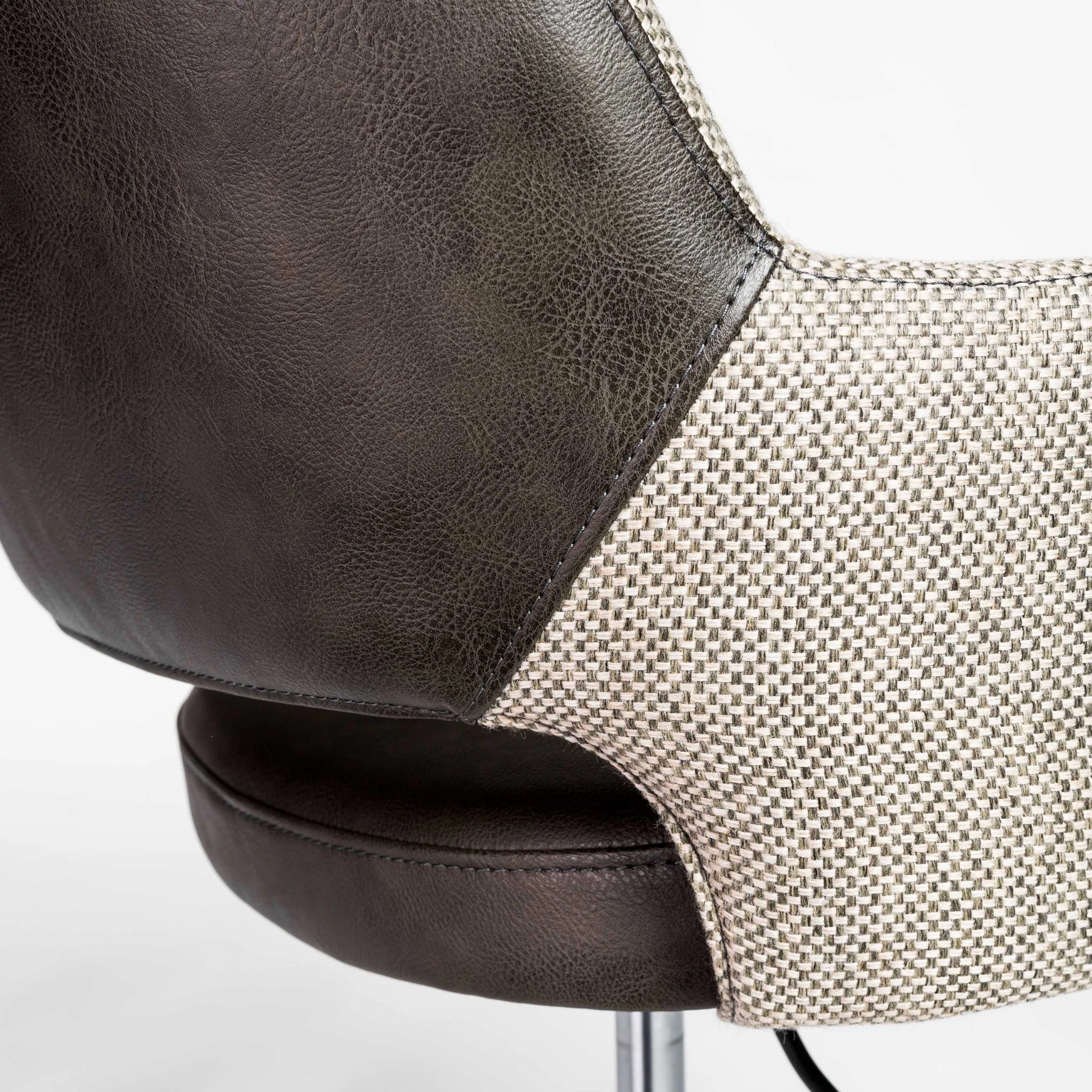 Tilt Office Chair in Light Gray Fabric and Dark Gray Leatherette with Black Base By Homeroots - Image 5