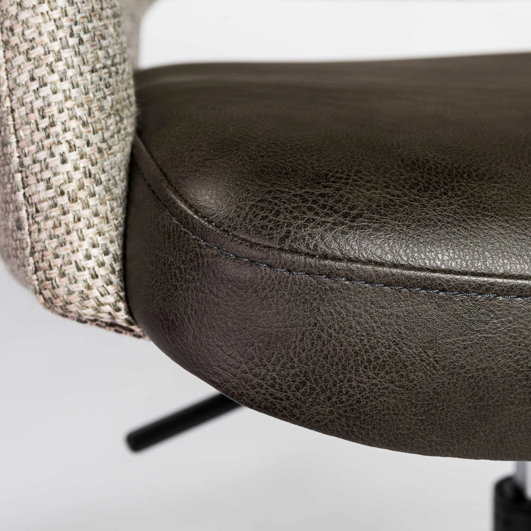 Tilt Office Chair in Light Gray Fabric and Dark Gray Leatherette with Black Base By Homeroots - Image 6