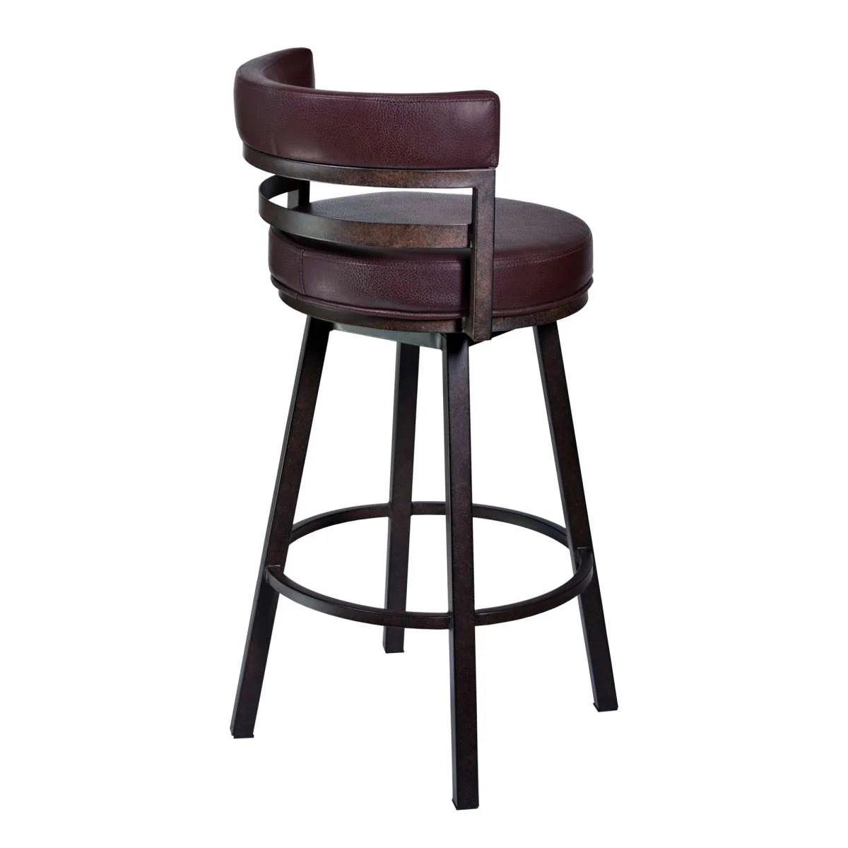 Titana 26" Barstool in Auburn Bay finish with Brown Pu upholstery By Armen Living - Image 2