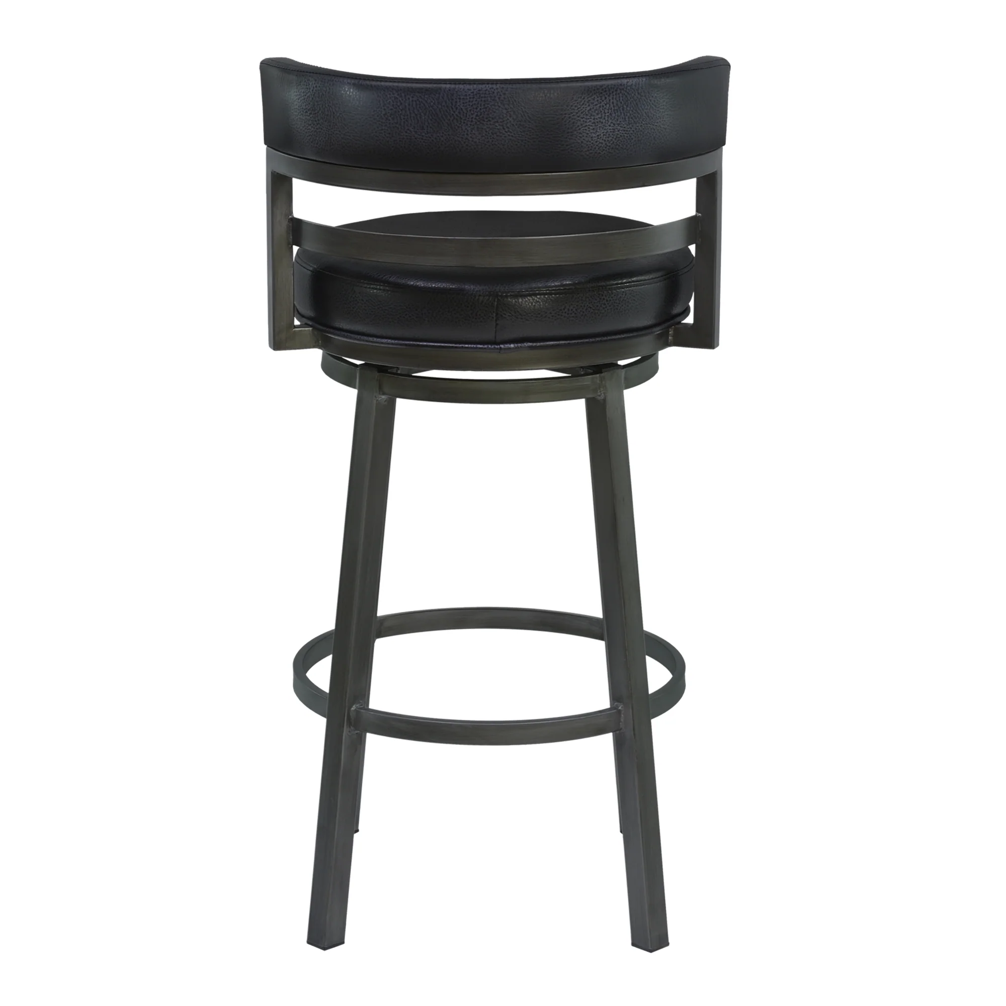 Titana 26" Counter Height Metal Swivel Barstool in Ford Black Pu and Mineral Finish By Armen Living - Image 4