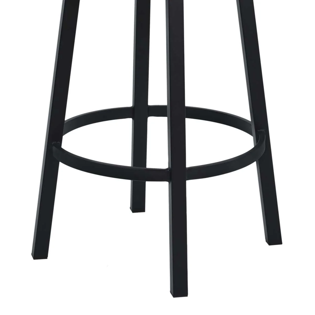 Titana 30" Bar Height Metal Swivel Barstool in Ford Black Pu and Black Finish By Armen Living - Image 3