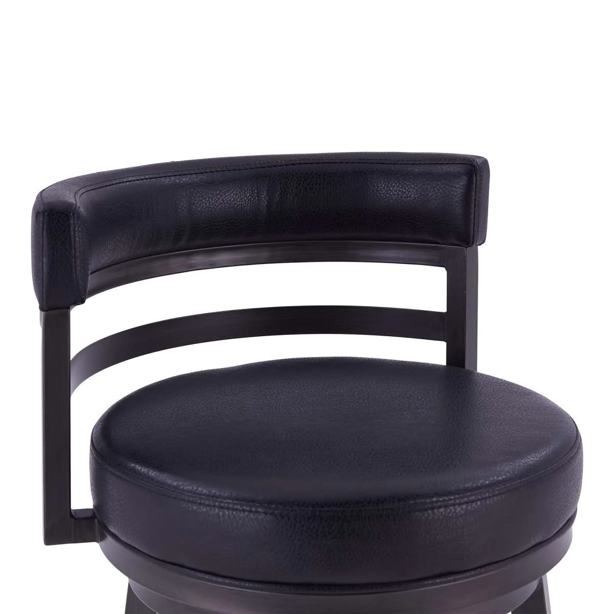 Titana 30" Bar Height Metal Swivel Barstool in Ford Black Pu and Mineral Finish By Armen Living - Image 2