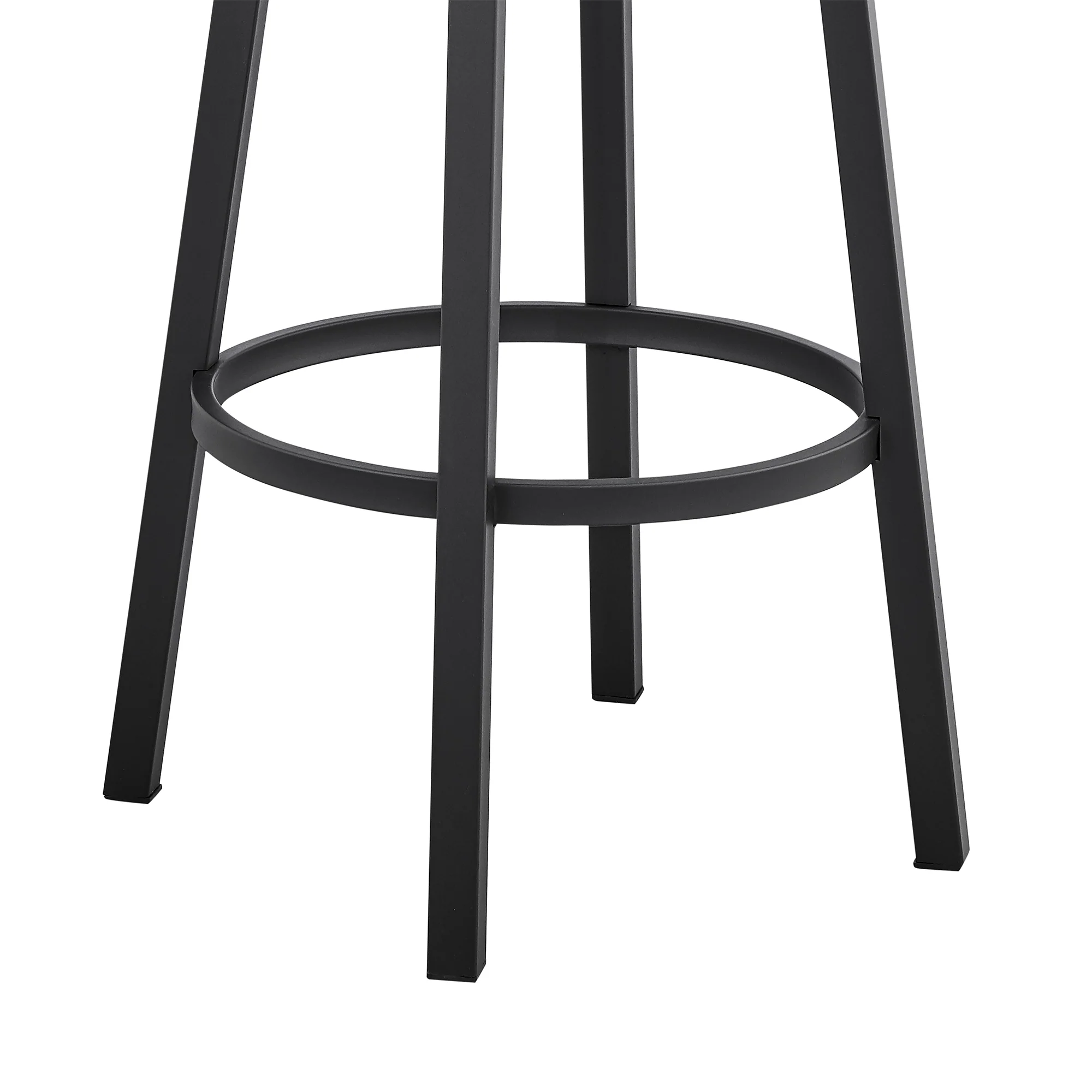 Titana 30" Bar Height Swivel Black Faux Leather and Metal Bar Stool By Armen Living - Image 8