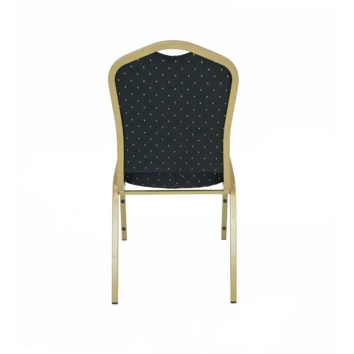 TitanPRO™ Crown Back Banquet Chair with Gold Frame-Black Pattern Set Of 4 By Atlas - Image 3