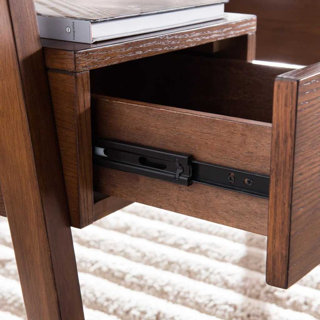 Tobacco Brown Modern Writing Desk with Storage By Homeroots - Image 2