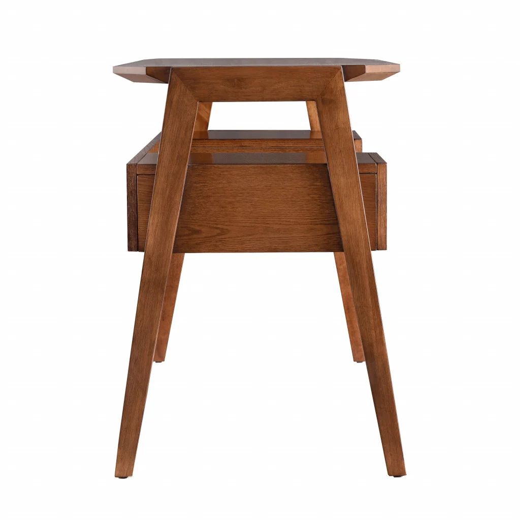 Tobacco Brown Modern Writing Desk with Storage By Homeroots - Image 6