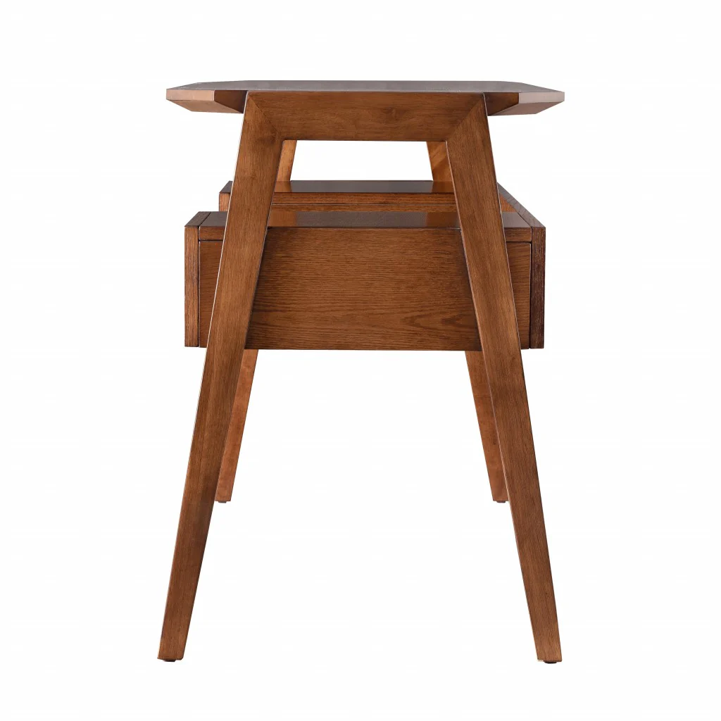Tobacco Brown Modern Writing Desk with Storage By Homeroots - Image 7