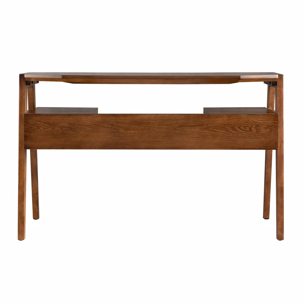 Tobacco Brown Modern Writing Desk with Storage By Homeroots - Image 8