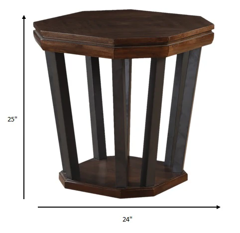 Tobacco Poplar End Table By Homeroots - Image 2