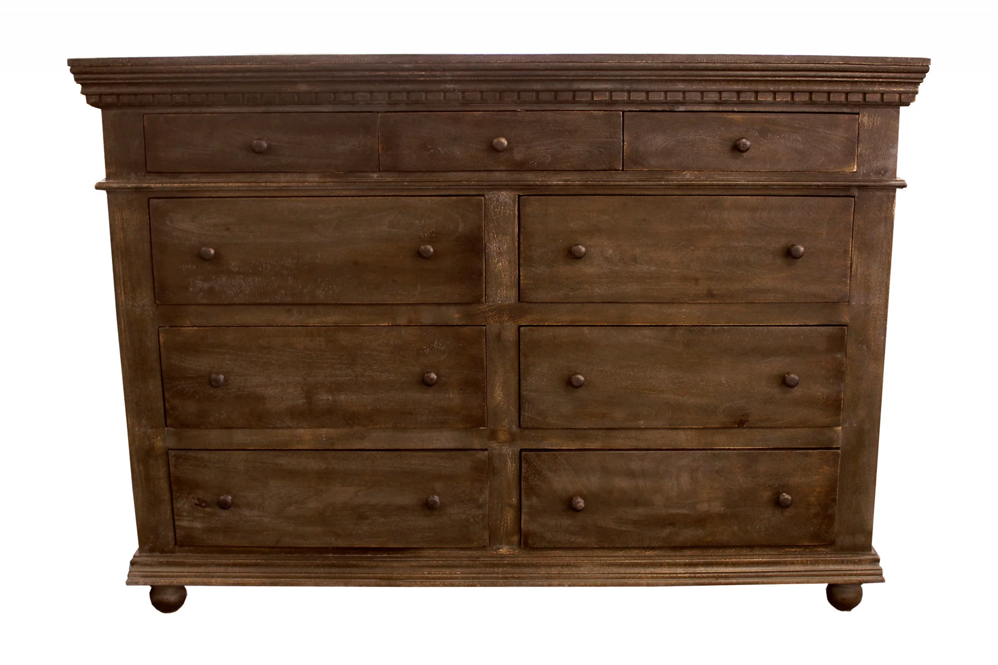 Tobacco Solid Wood Nine Drawer Gentleman's Chest By Homeroots - Image 2