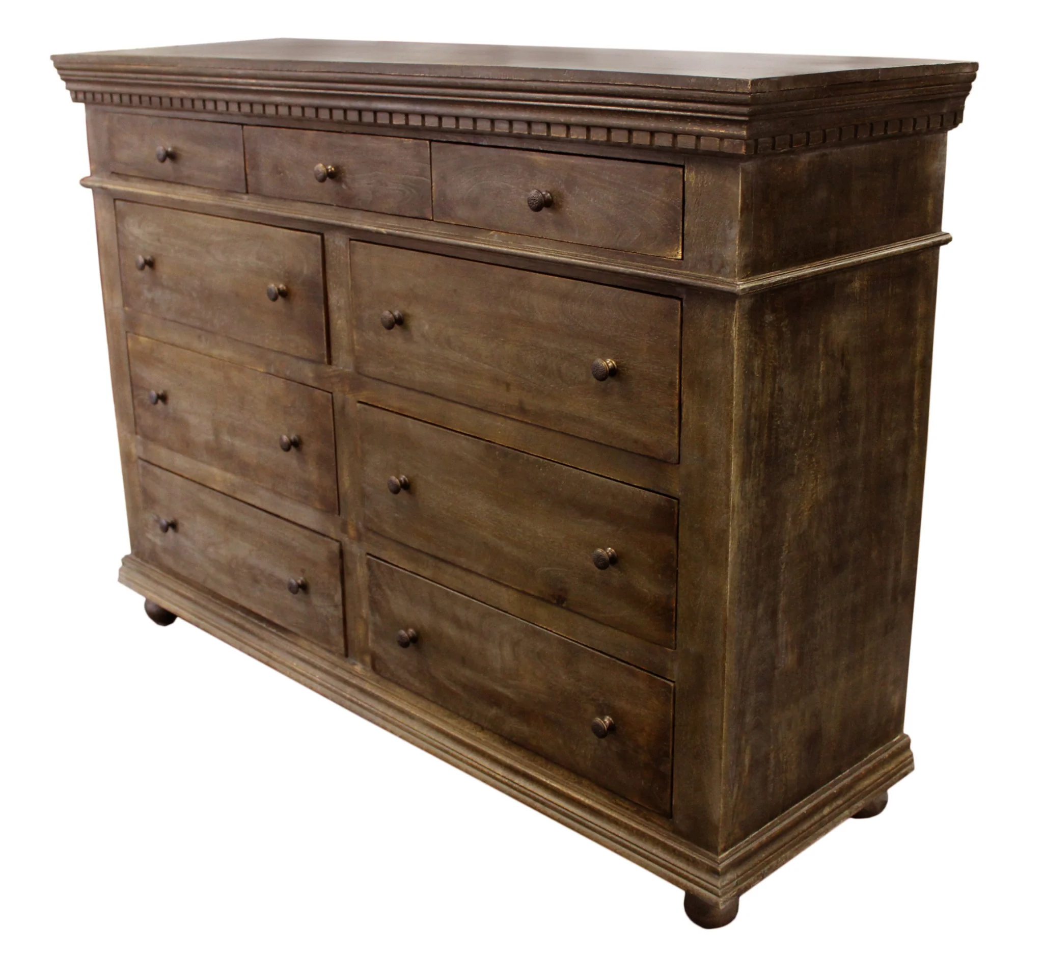 Tobacco Solid Wood Nine Drawer Gentleman's Chest By Homeroots - Image 3