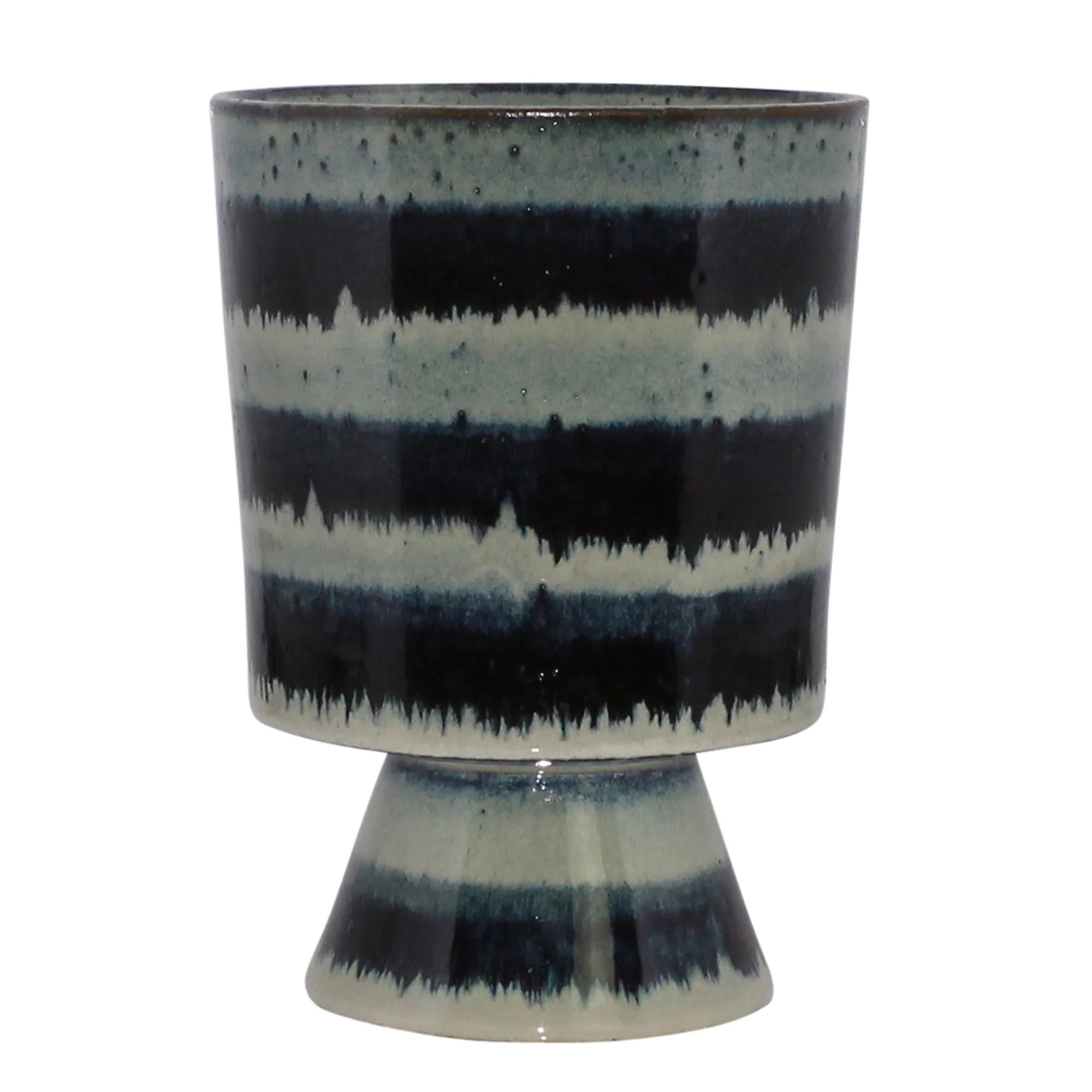 Toku Chalice, Ceramic - Indigo Stripe Set Of 2 By HomArt - Image 2