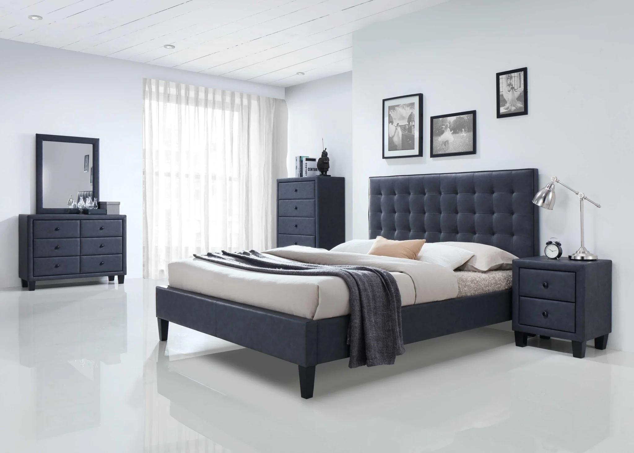 Tone Gray Contemporary Chest By Homeroots - Image 3