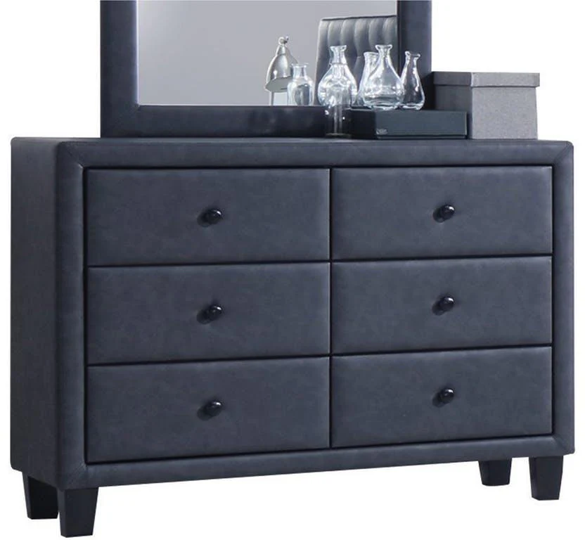 Tone Gray Pu Wood Dresser By Homeroots - Image 2