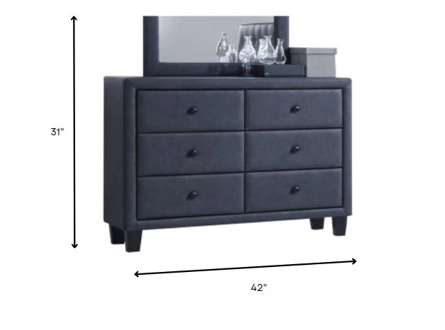 Tone Gray Pu Wood Dresser By Homeroots - Image 4
