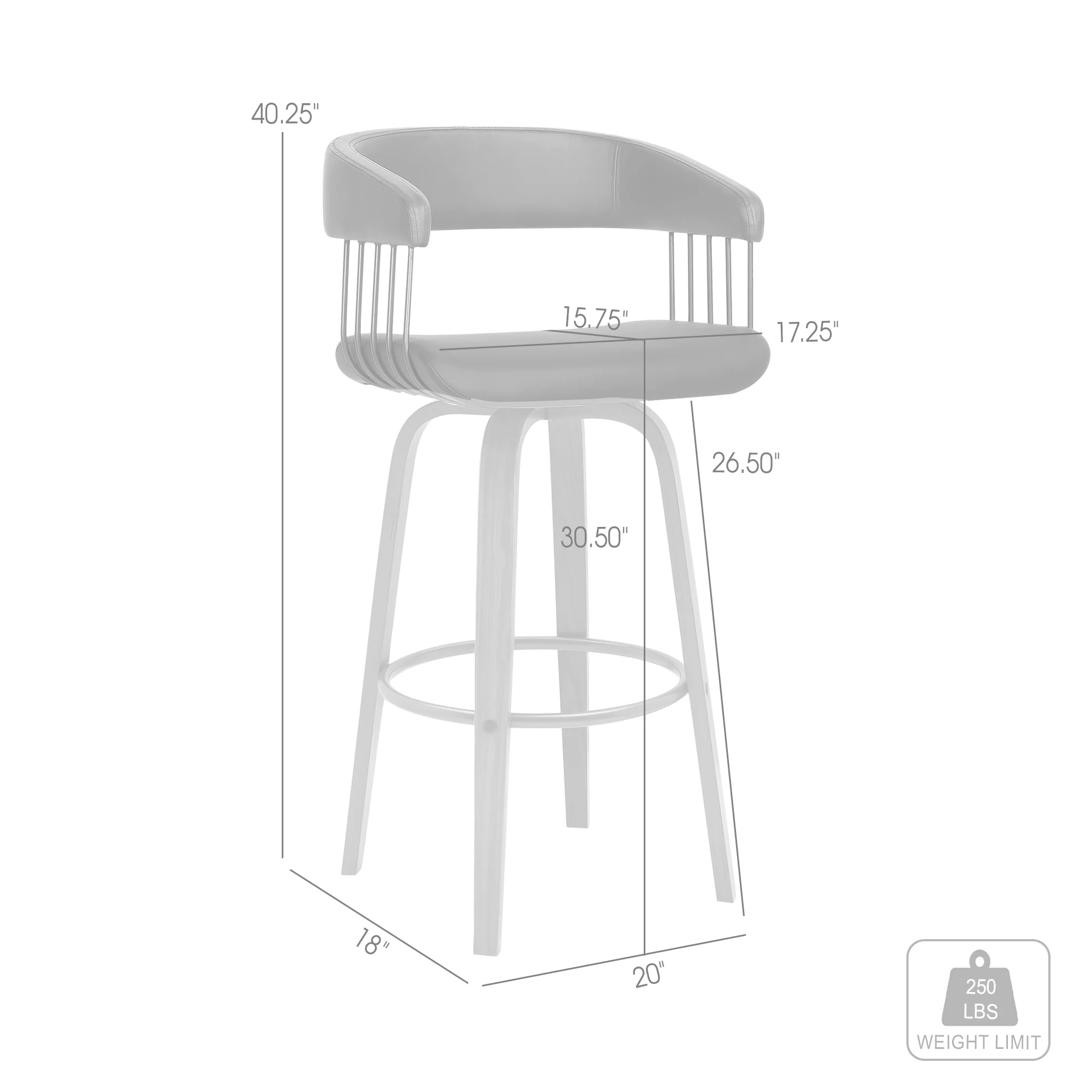 Topanga 30.5" Swivel Walnut Wood Bar Stool in Cream Faux Leather with Golden Bronze Metal By Armen Living - Image 7
