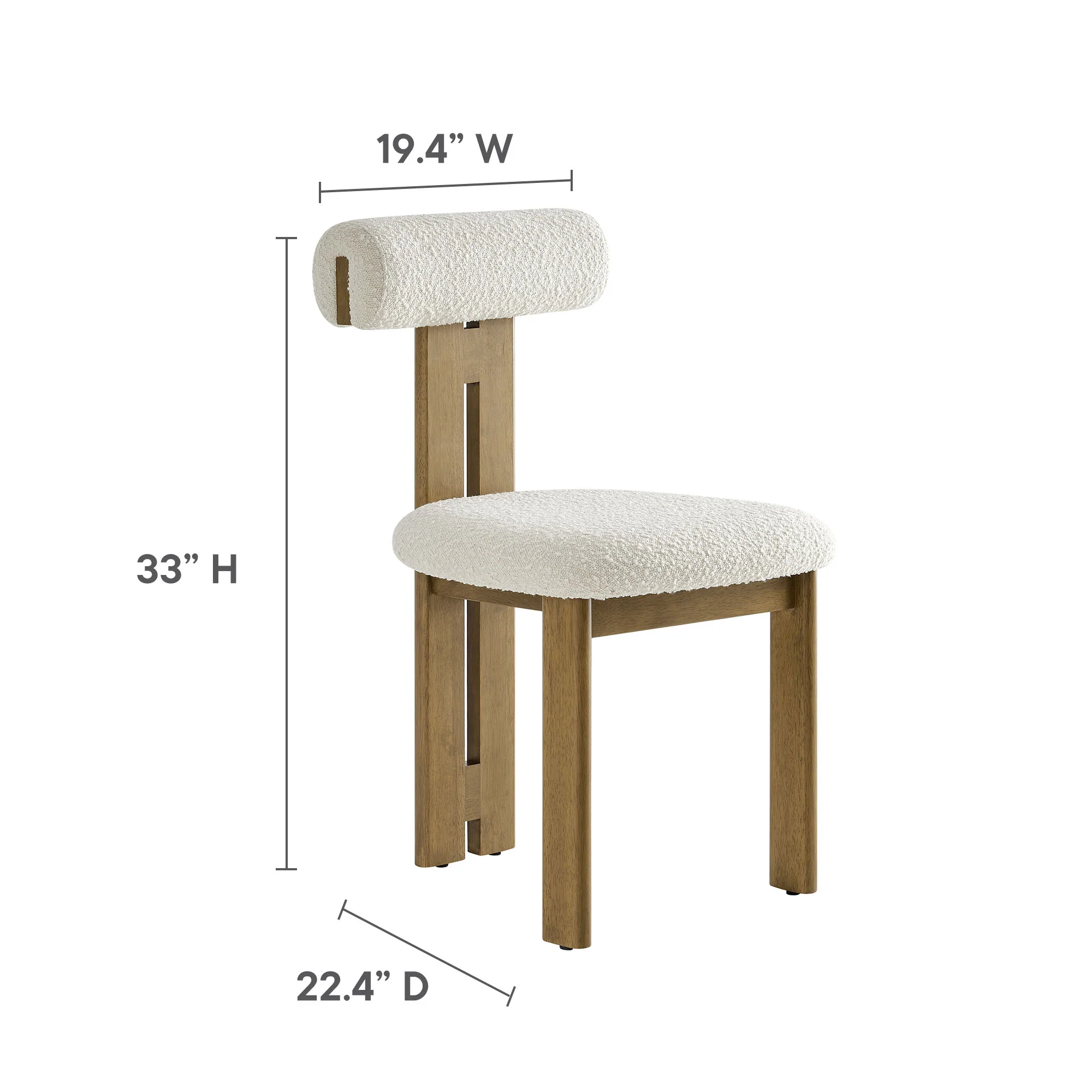 Torian Boucle Fabric Dining Chair Set of 2 by Modway - Image 10