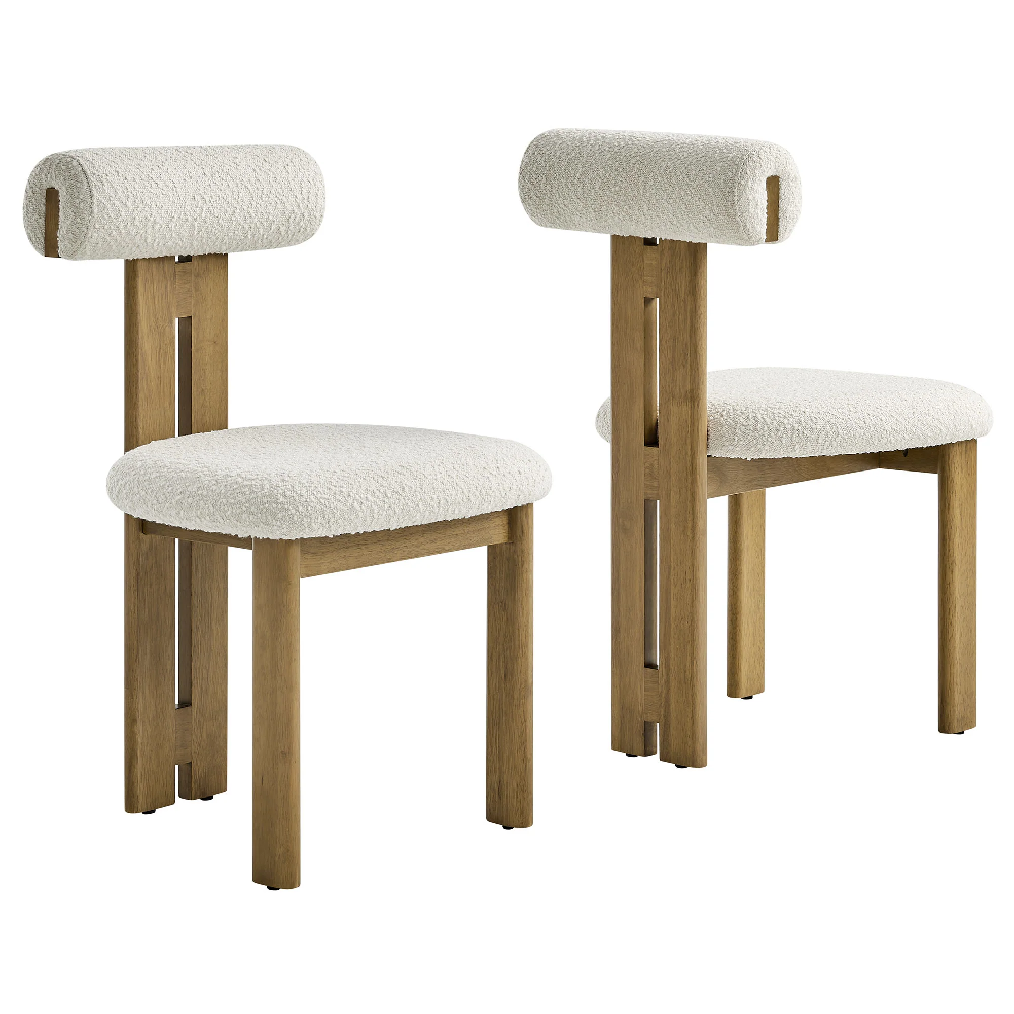 Torian Boucle Fabric Dining Chair Set of 2 by Modway - Image 2