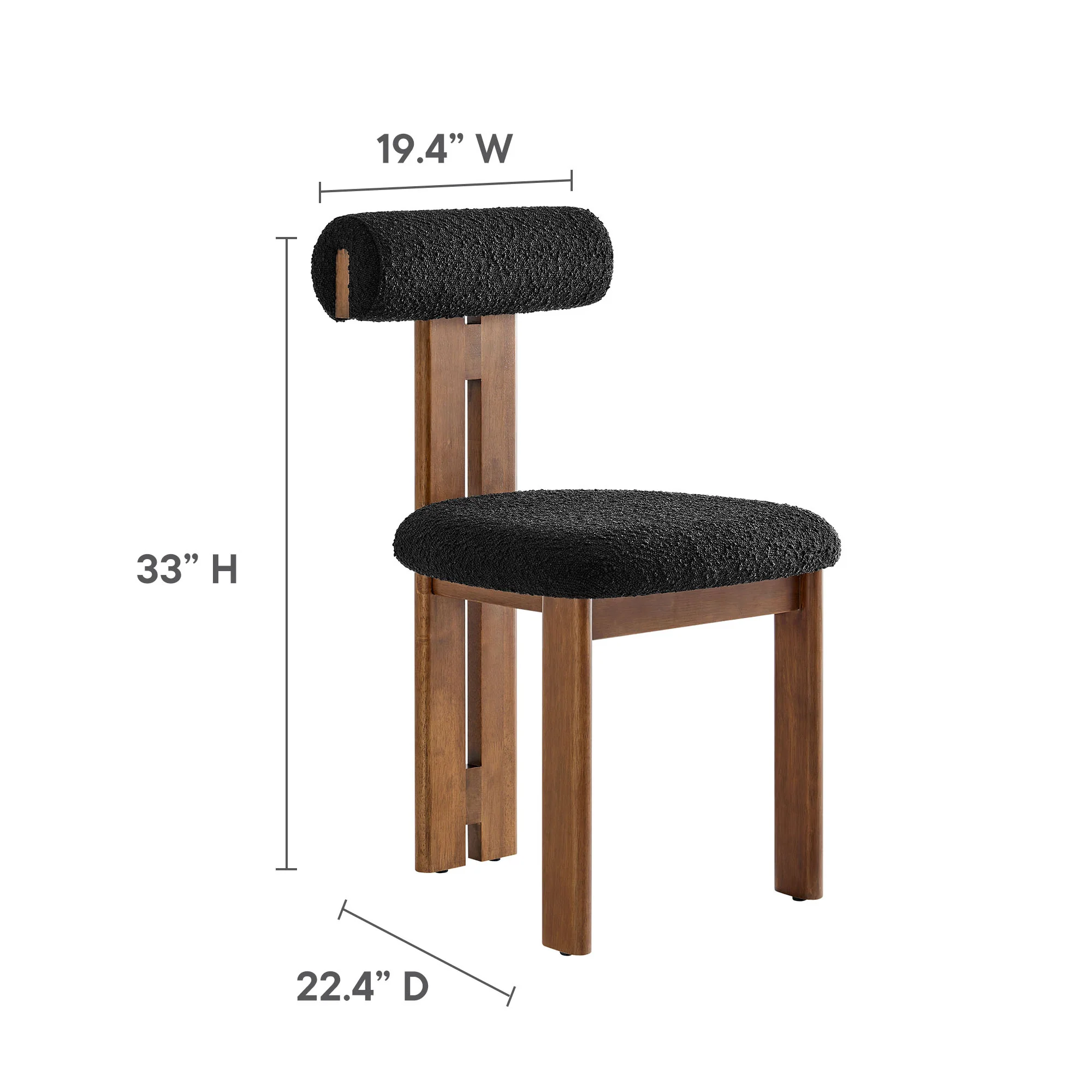 Torian Boucle Fabric Dining Chair Set of 2 by Modway - Image 20