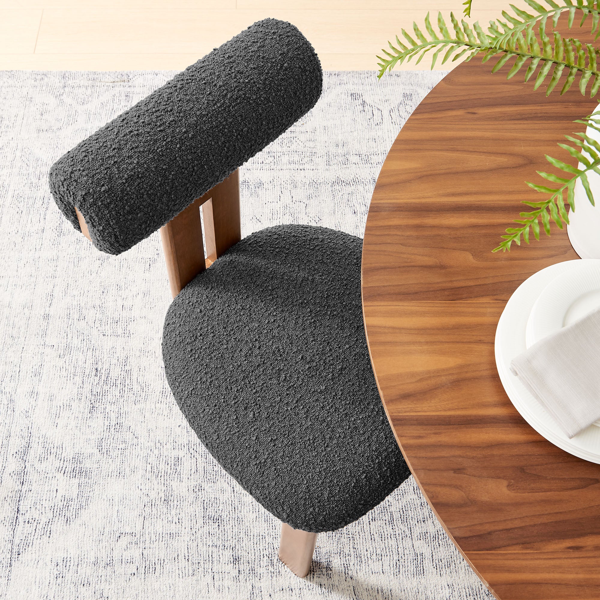 Torian Boucle Fabric Dining Chair Set of 2 by Modway - Image 27