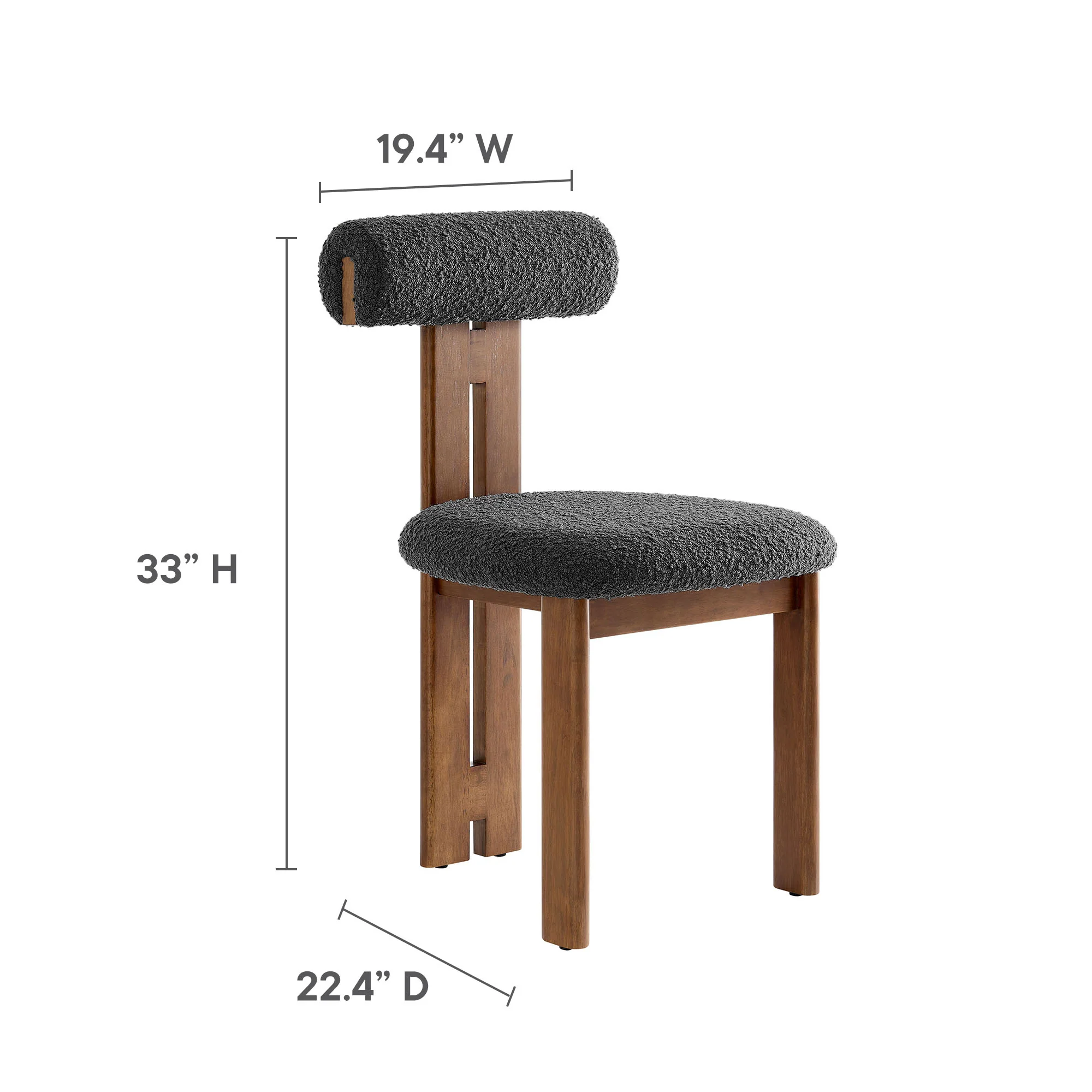 Torian Boucle Fabric Dining Chair Set of 2 by Modway - Image 30