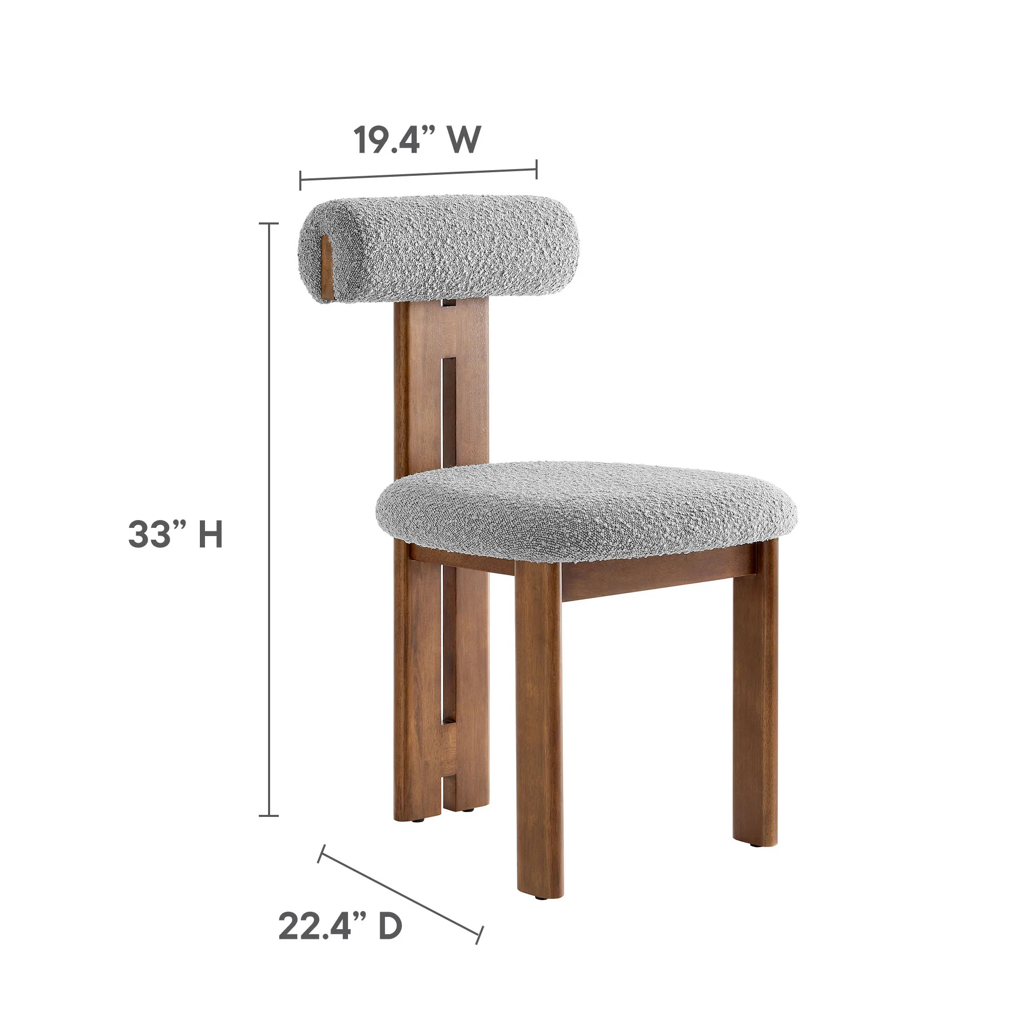 Torian Boucle Fabric Dining Chair Set of 2 by Modway - Image 40