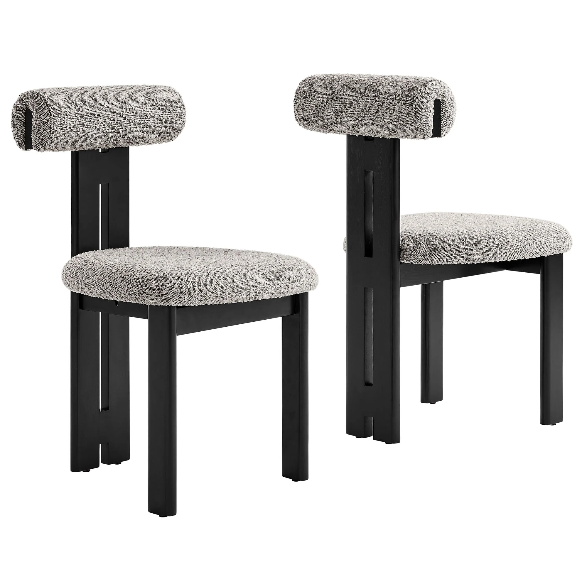 Torian Boucle Fabric Dining Chair Set of 2 by Modway - Image 41