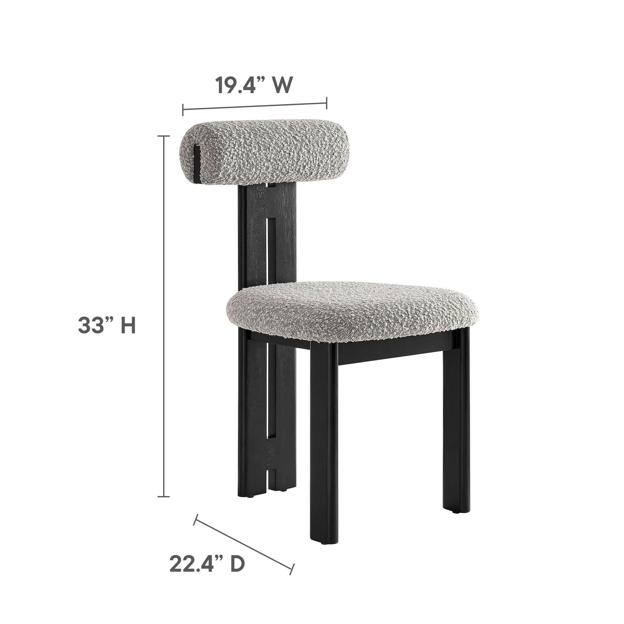 Torian Boucle Fabric Dining Chair Set of 2 by Modway - Image 50