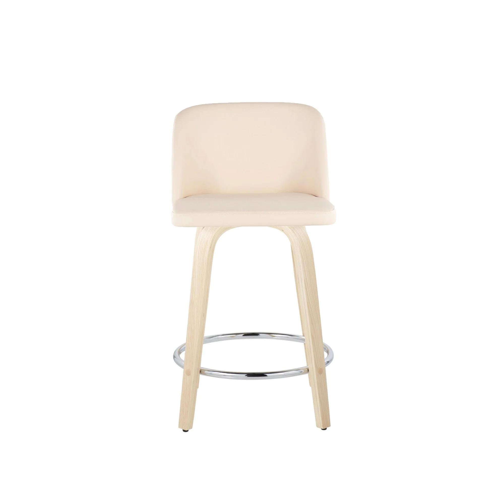 Toriano 24" Fixed Height Counter Stool - Set of 2 Cream By LumiSource - B24-TRNOPU-GRTZR2 NACR2 - Image 2