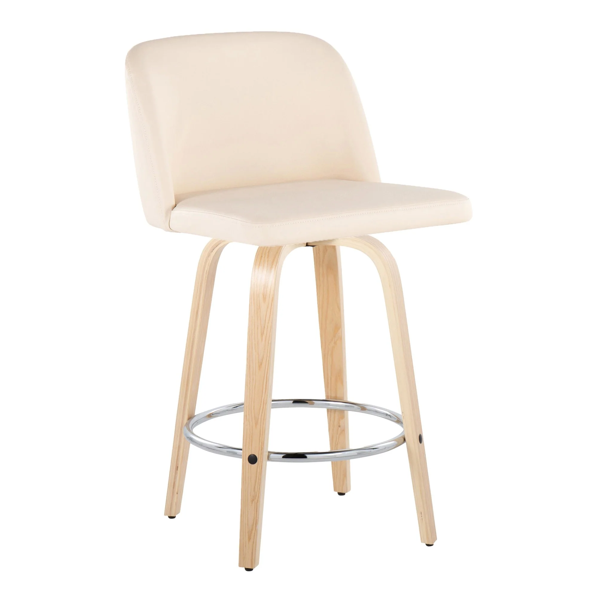 Toriano 24" Fixed Height Counter Stool - Set of 2 Cream By LumiSource - B24-TRNOPU-GRTZR2 NACR2 - Image 4
