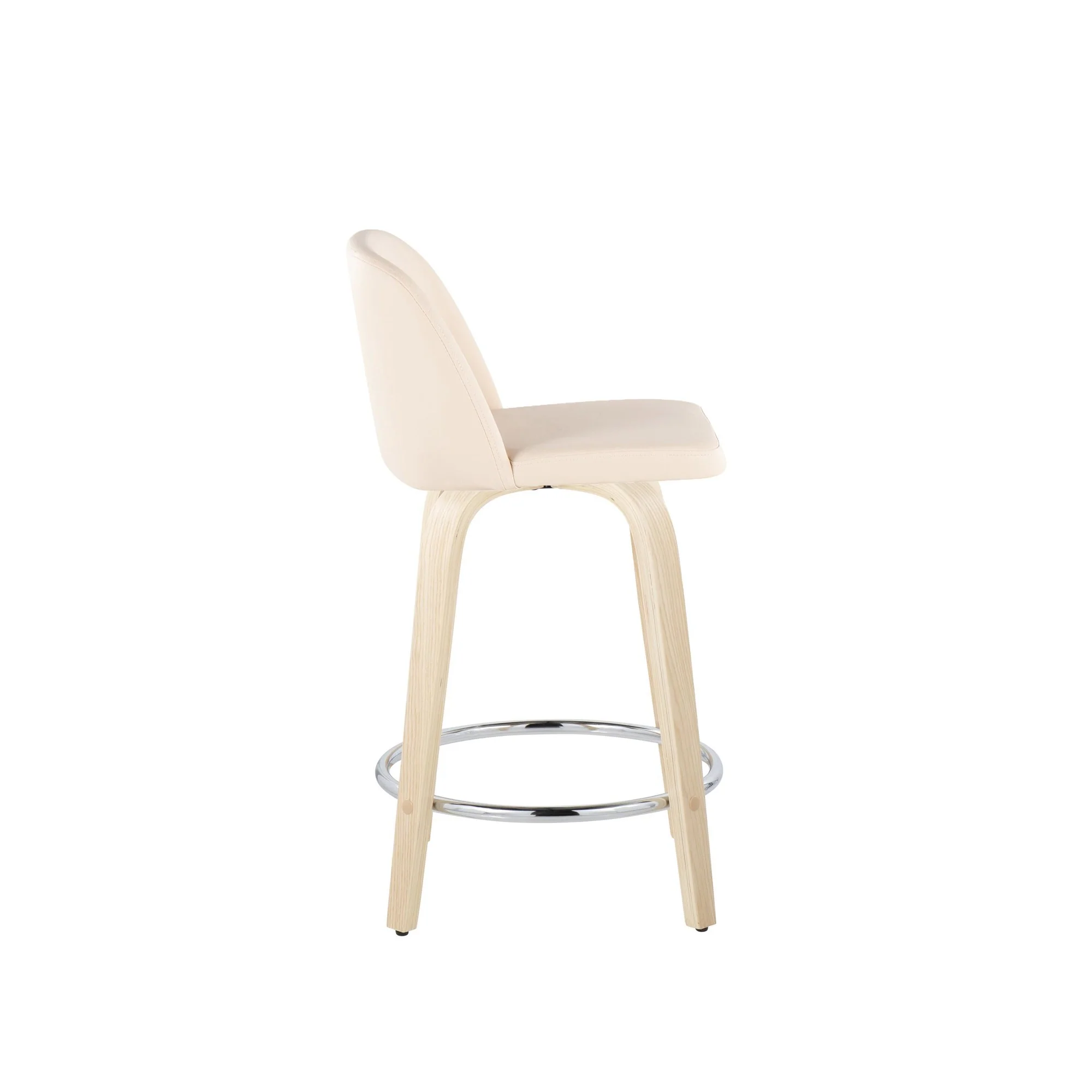 Toriano 24" Fixed Height Counter Stool - Set of 2 Cream By LumiSource - B24-TRNOPU-GRTZR2 NACR2 - Image 5