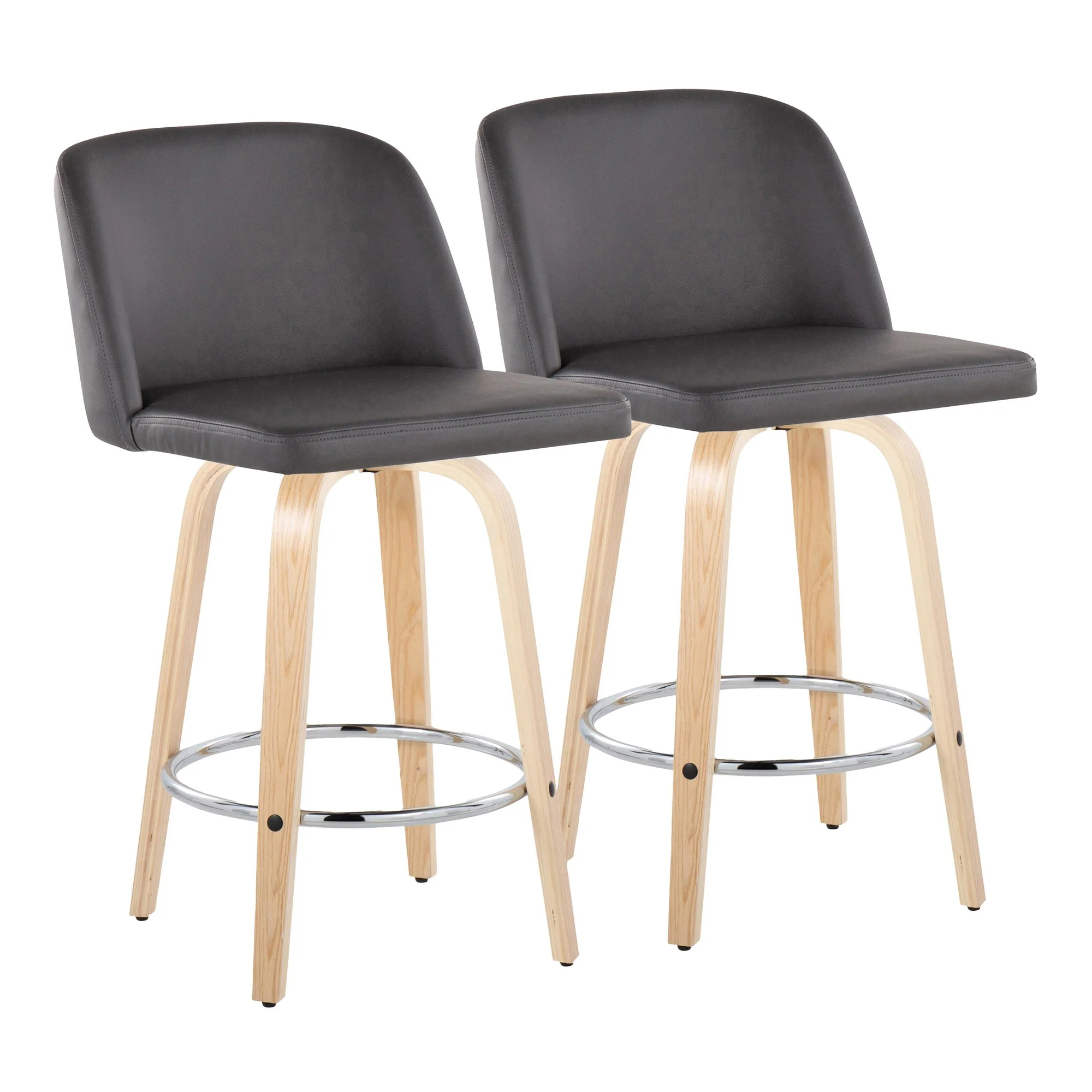 Toriano 24" Fixed Height Counter Stool - Set of 2 Cream By LumiSource - B24-TRNOPU-GRTZR2 NACR2 - Image 8